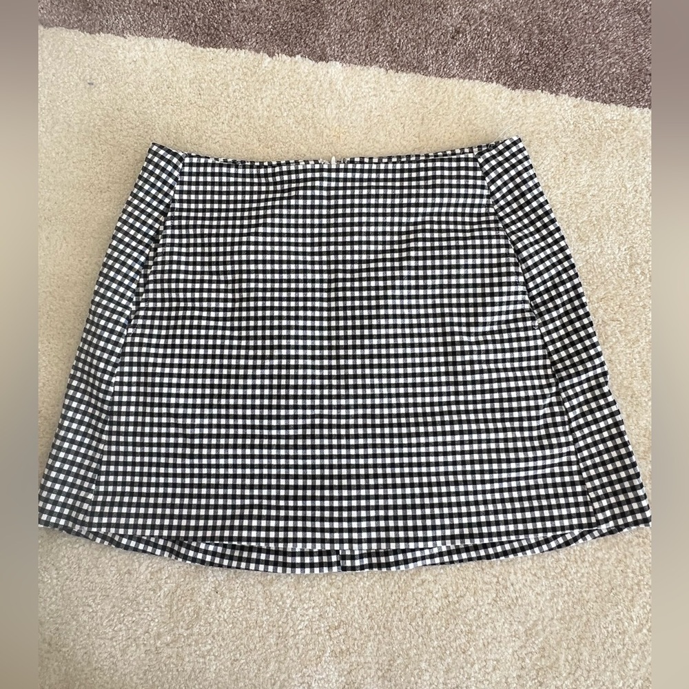 Urban Outfitters Black and White Gingham A-Line Skirt